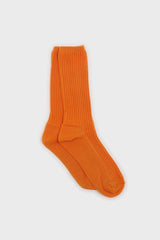 Bright orange long ribbed socks