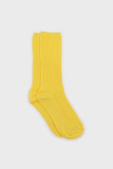 Bright yellow long ribbed socks