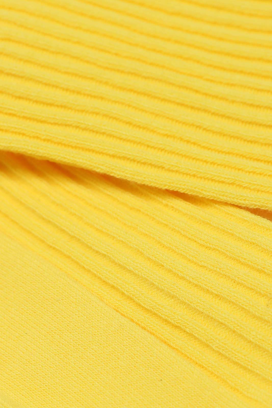Bright yellow long ribbed socks