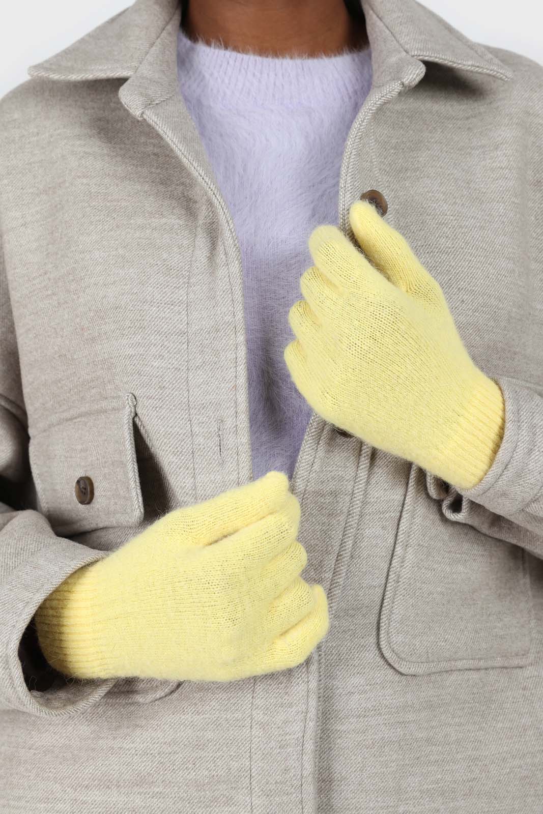 Yellow mohair gloves