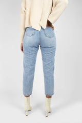 Light blue high waist mom jeans