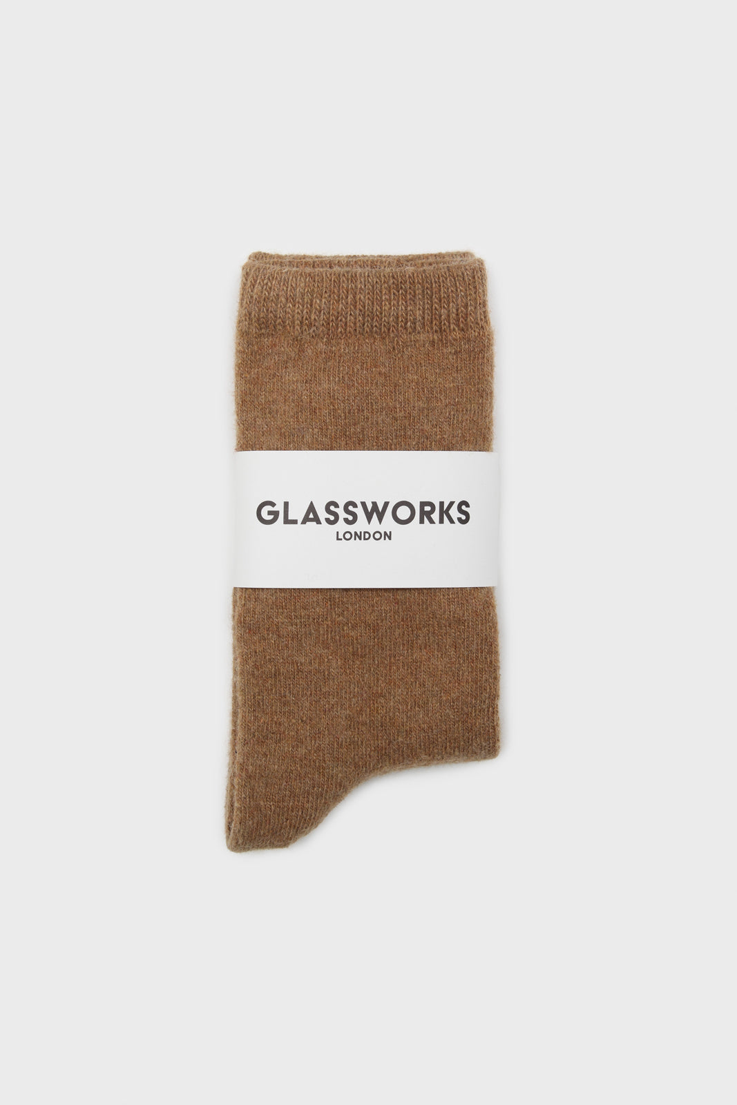 Beige smooth wool long socks