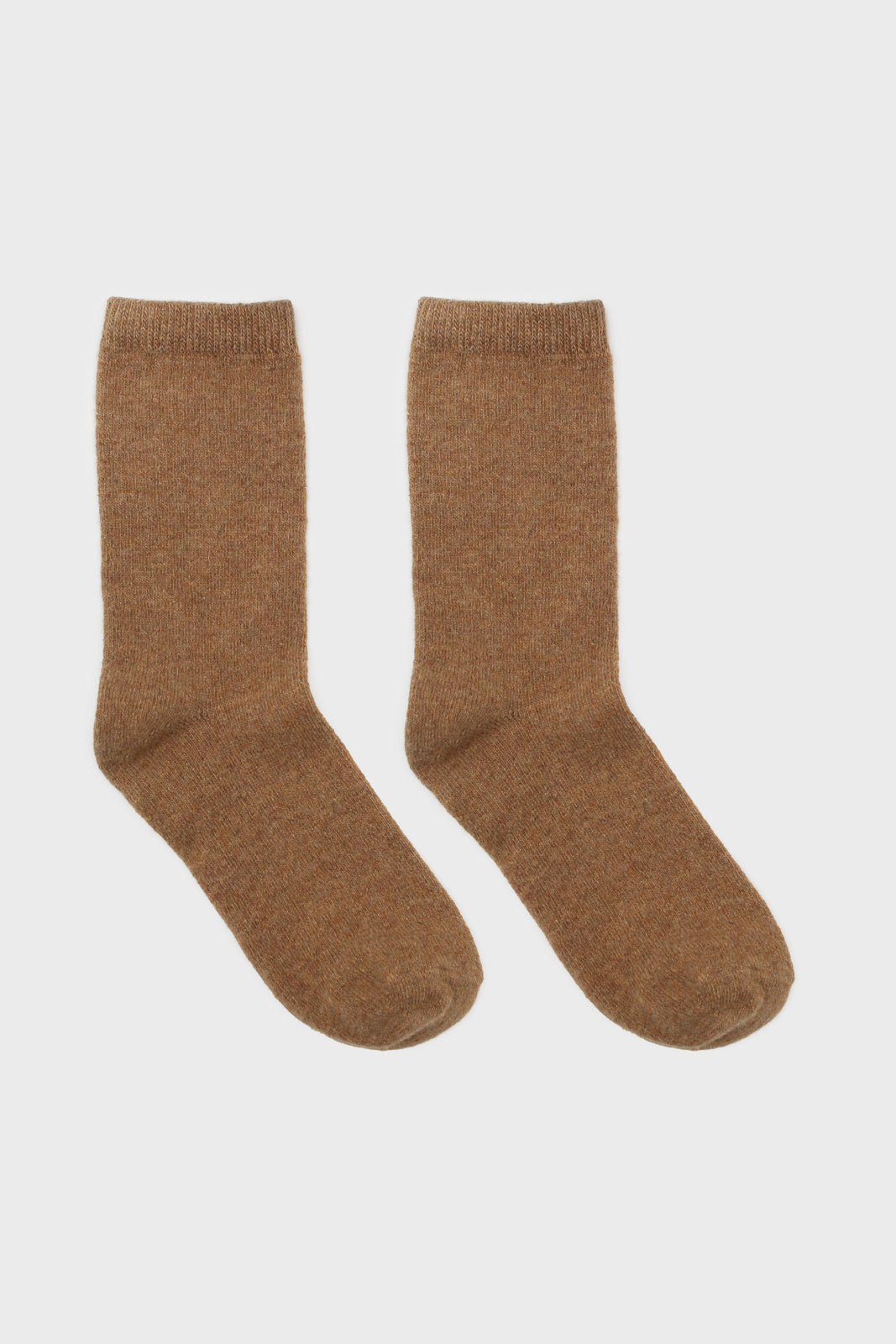 Beige smooth wool long socks