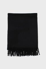 Black pure wool scarf