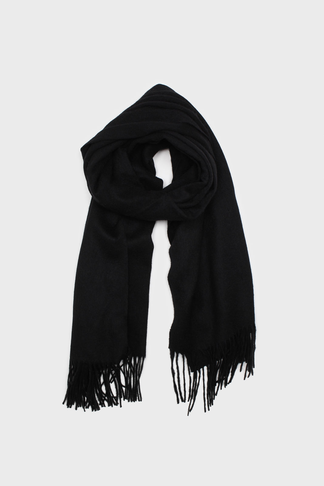 Black pure wool scarf