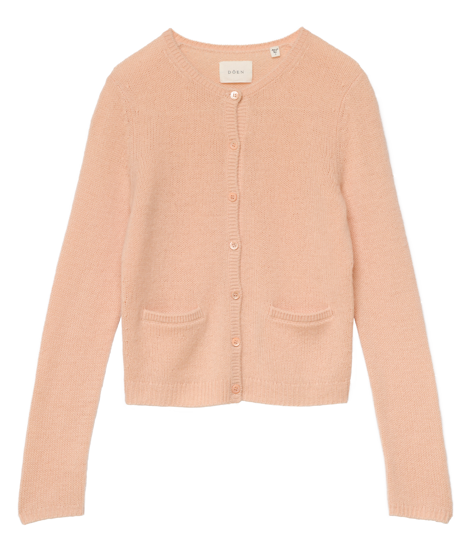 THEA CASHMERE CARDIGAN -- LIGHT PEACH SORBET