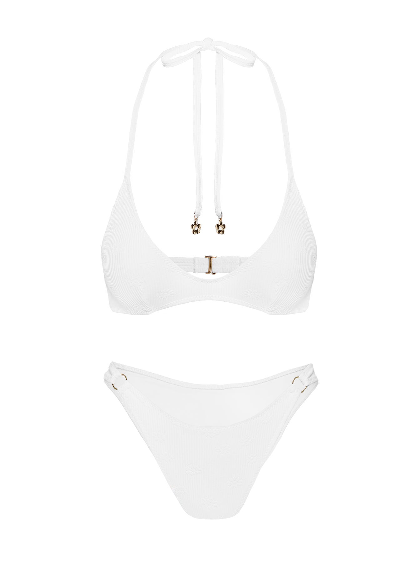 Tides Roll Bikini Top White