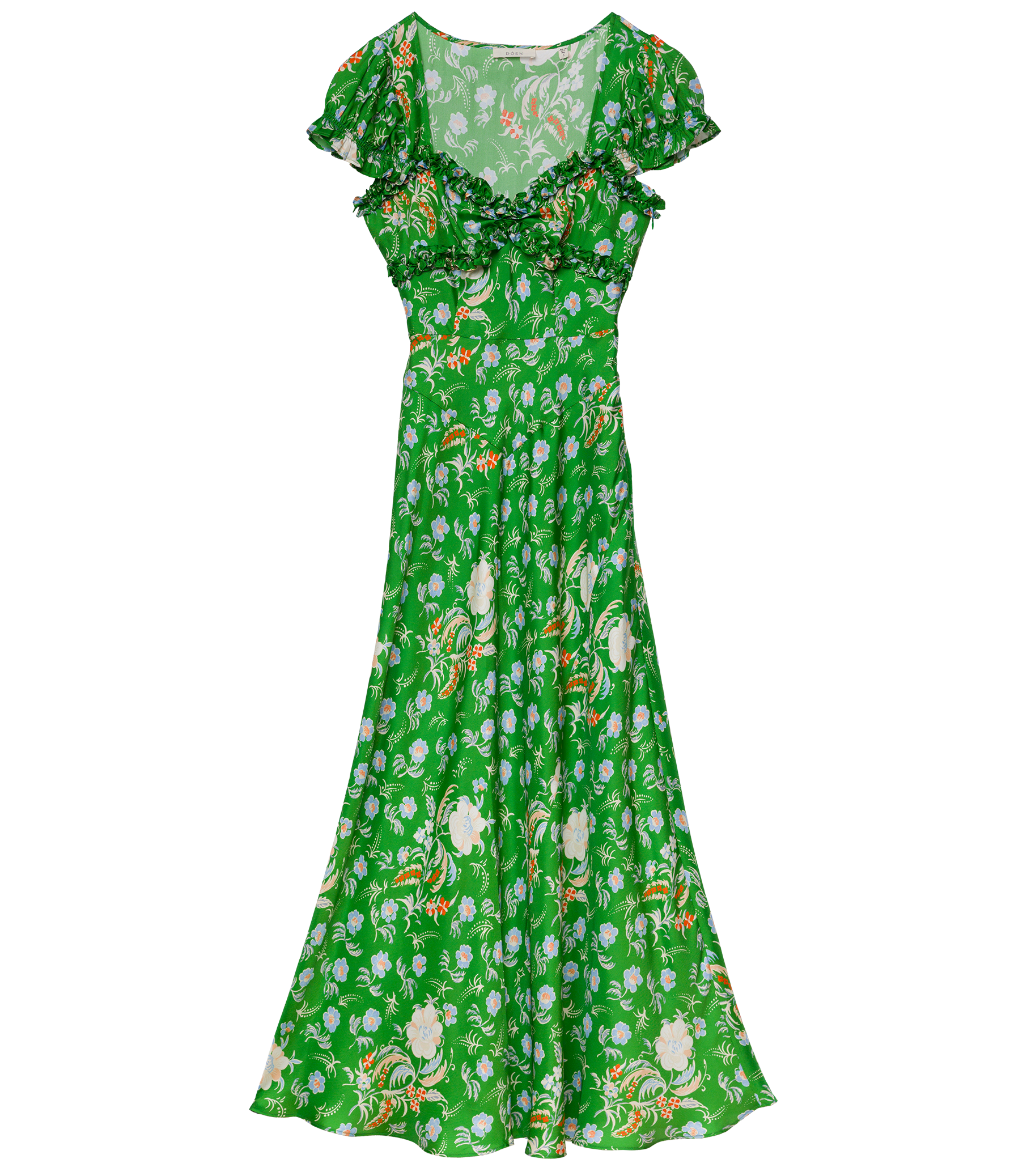 VALERINE DRESS -- EMERALD HOLLYHOCK HILLS