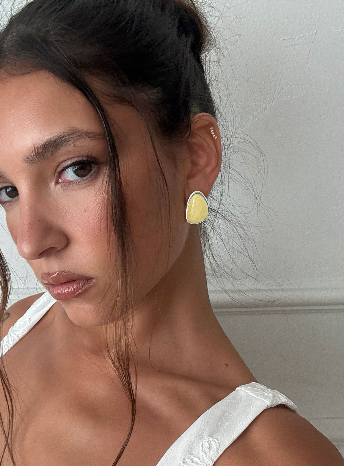 Vanita Earrings Silver / Yellow