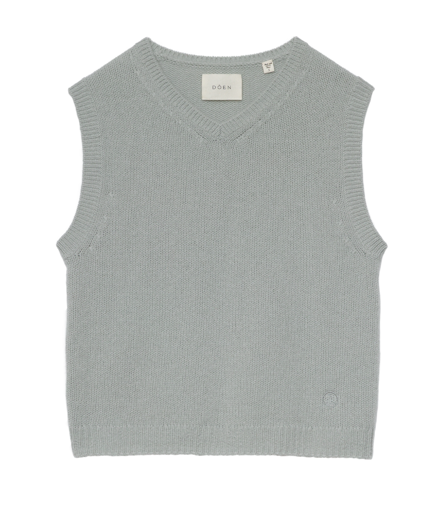 WINSTON CASHMERE VEST -- EUCALYPTUS
