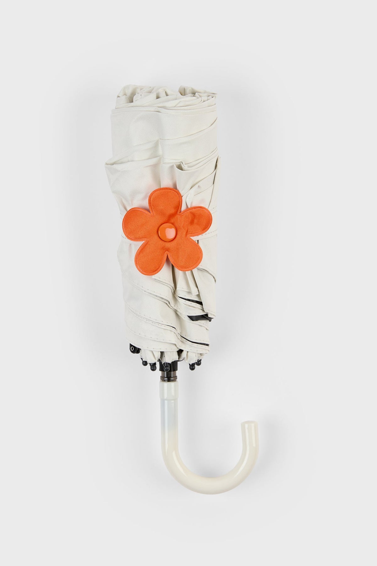 White and orange flower snap umbrella