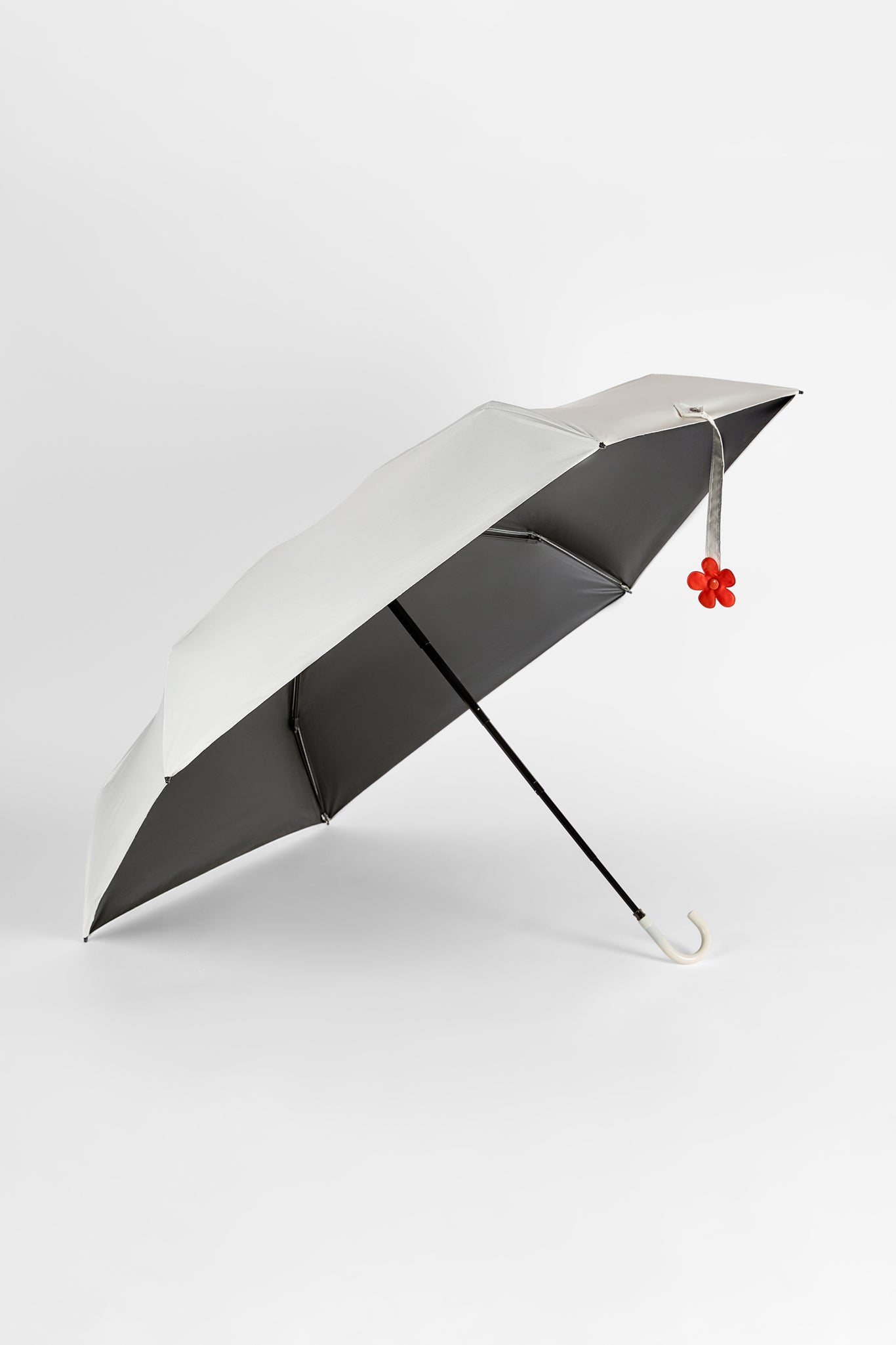 White and orange flower snap umbrella