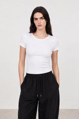White lightly padded fitted tee