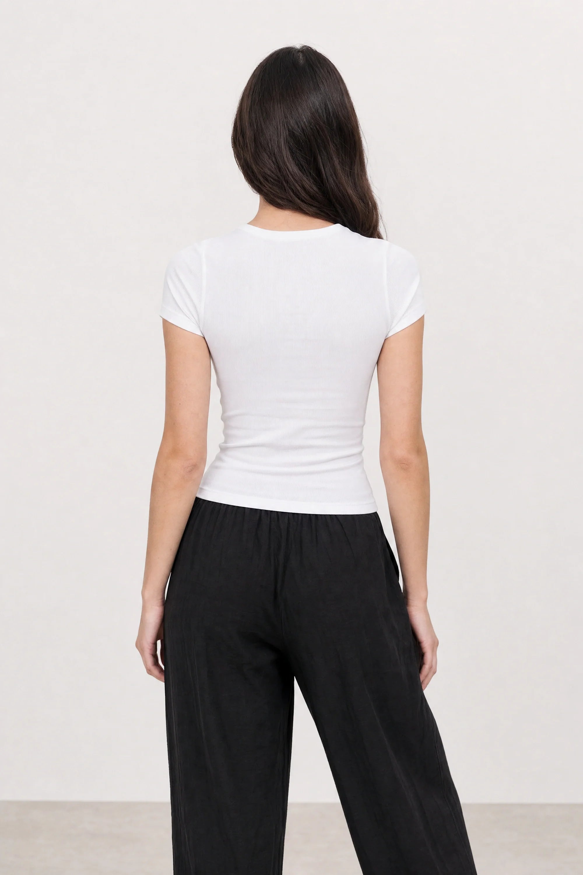 White lightly padded fitted tee