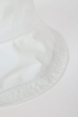 White nylon wide brim bucket hat