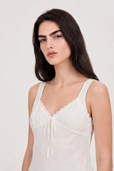 White semi sheer bralette tank