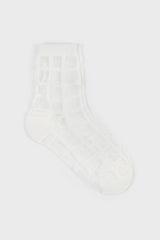 White sheer grid socks