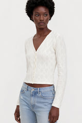 White diamond pattern button up top