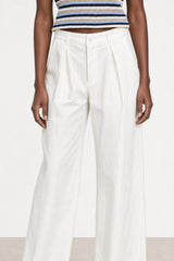 White nylon blend smart balloon leg trousers