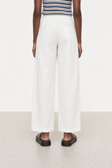 White nylon blend smart balloon leg trousers