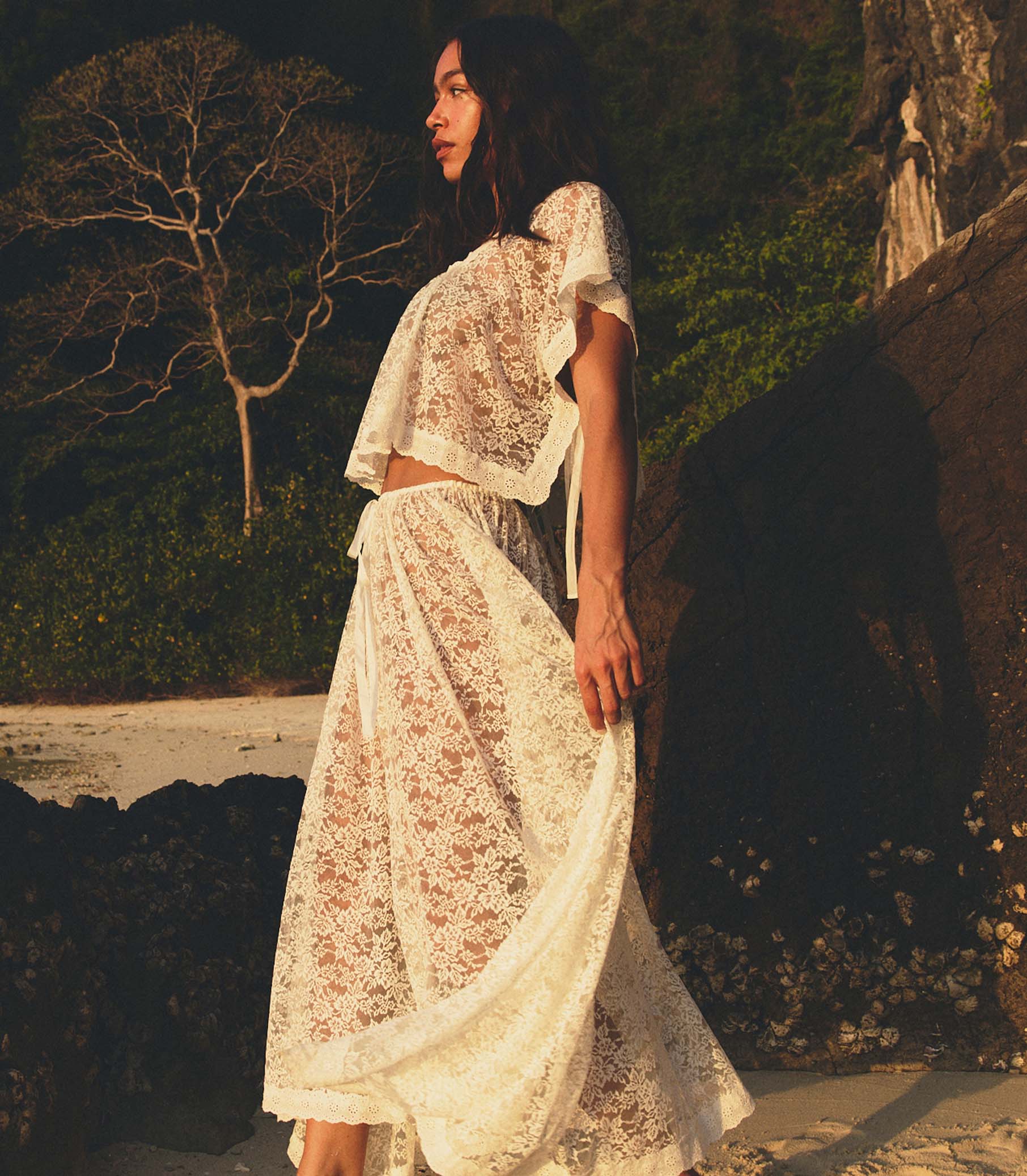 ZINNIA SKIRT -- SALT