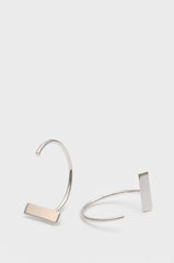 Silver rectangle half hoop