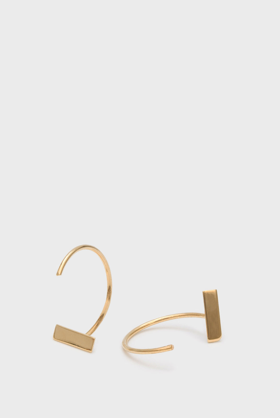Gold rectangle half hoop