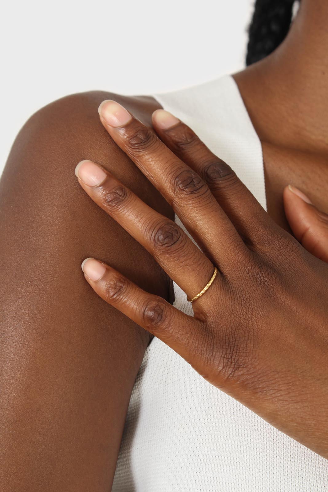 Gold hammered thin band