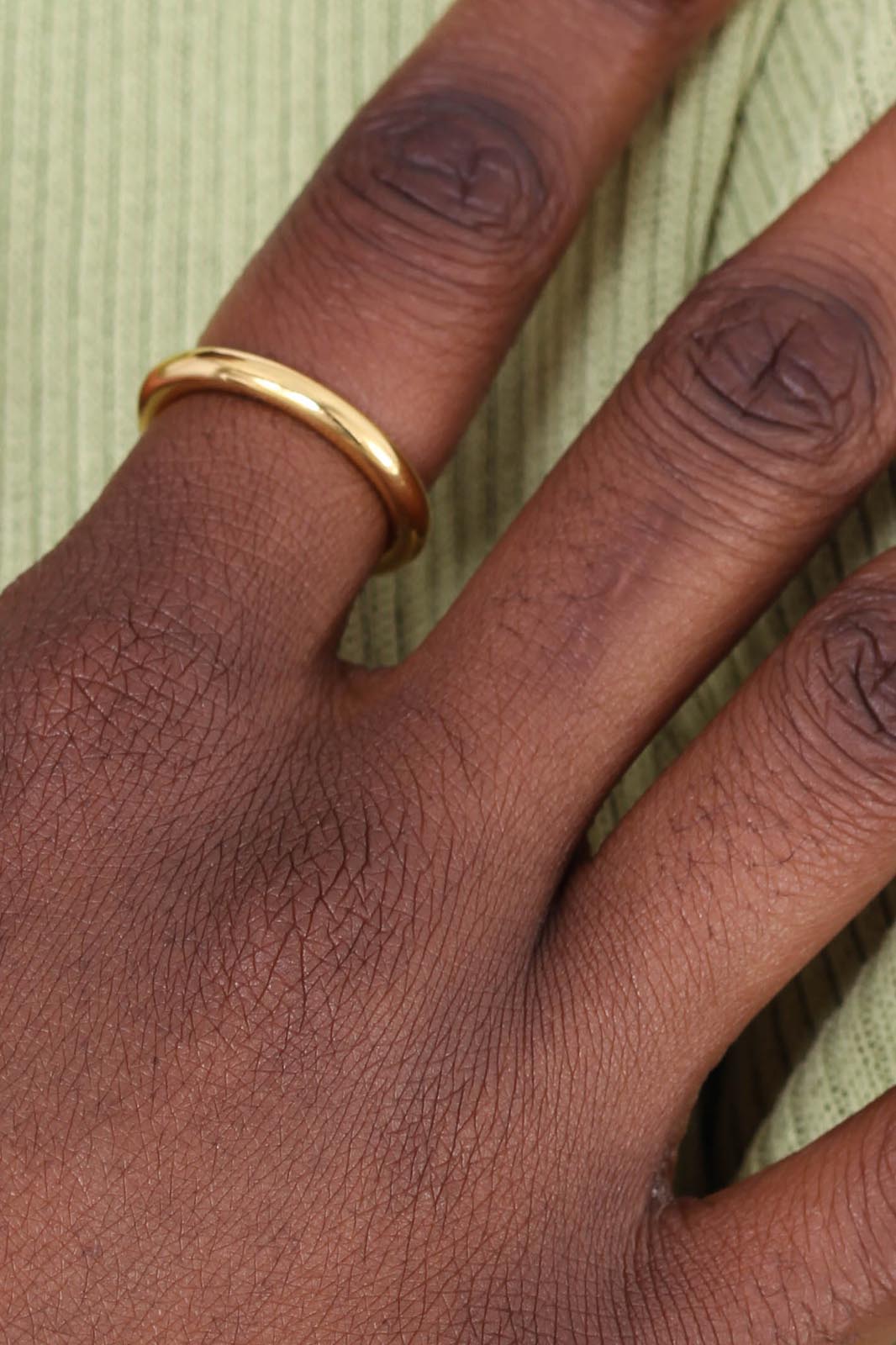 Gold simple thick banded ring