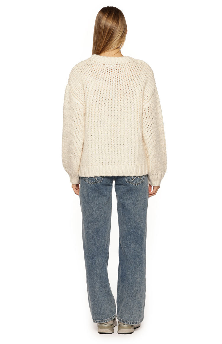 Jasmine Ski Cream Jacquard Chunky Knit Sweater