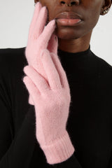 Light pink mohair gloves