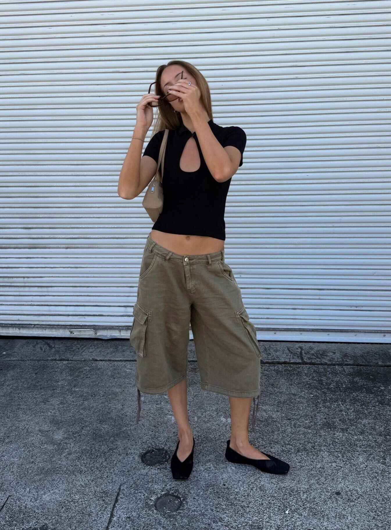 Hudsen Longline Cargo Shorts Khaki