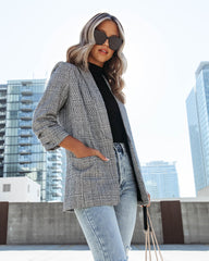 Oxnard Pocketed Houndstooth Blazer