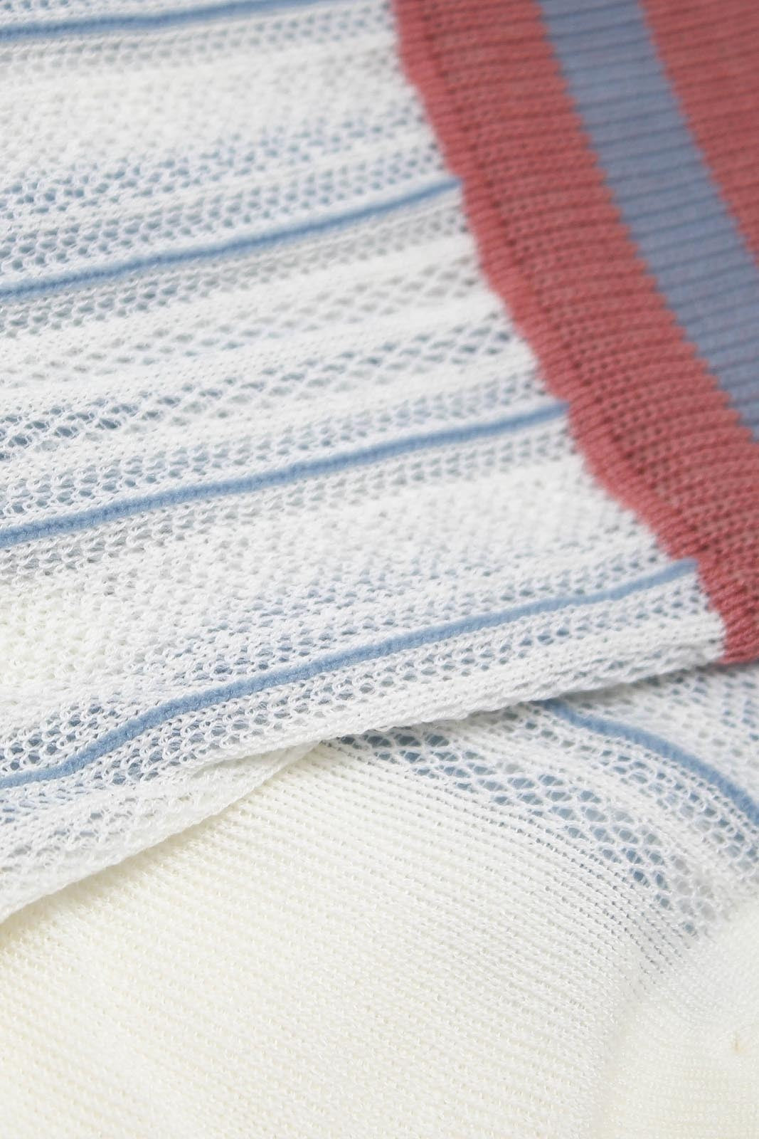 Ivory and pink stripe hem socks