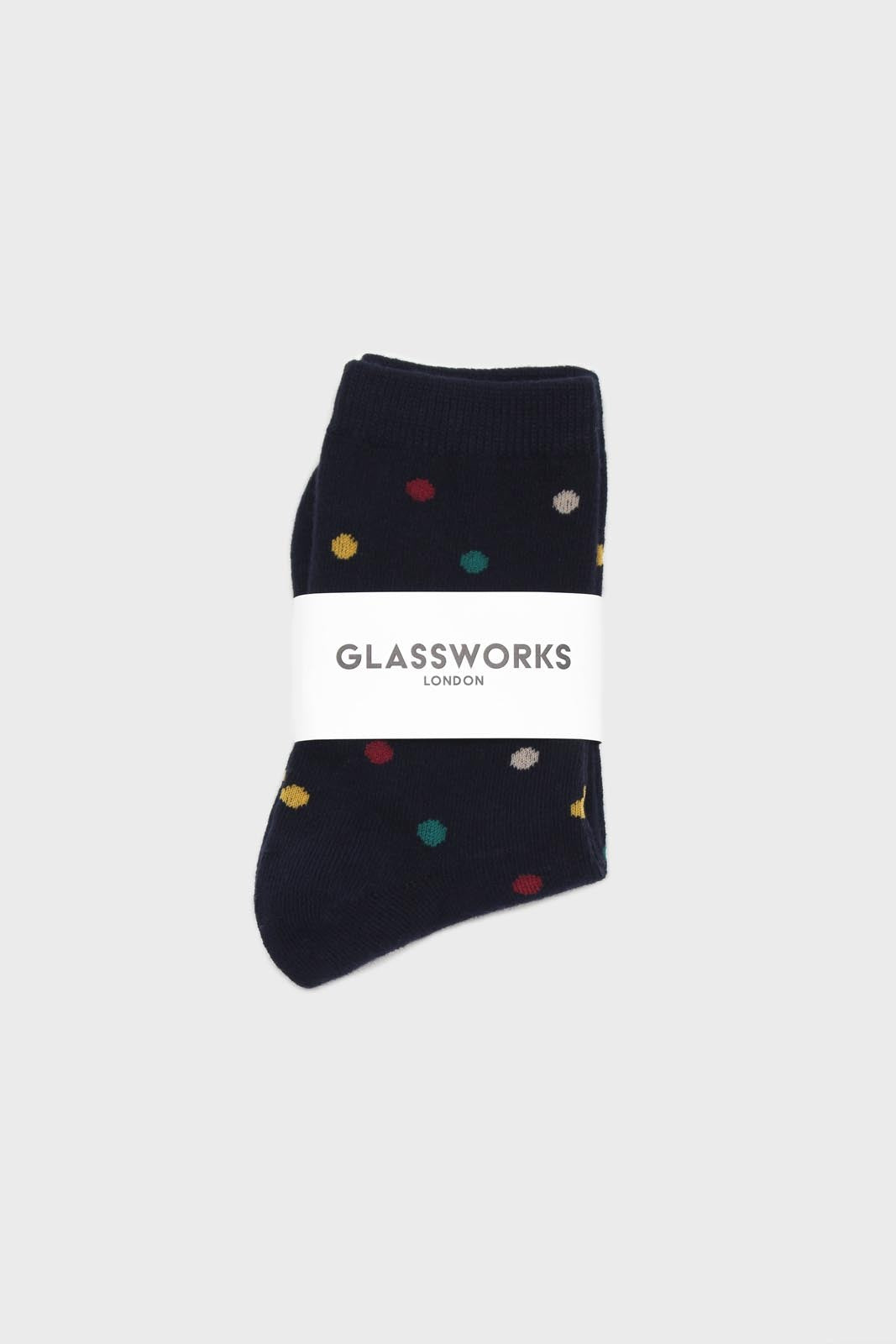 Navy rainbow polka dots socks