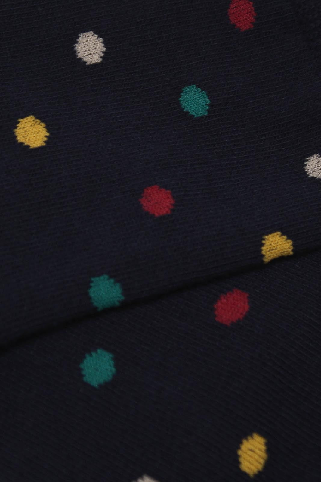 Navy rainbow polka dots socks