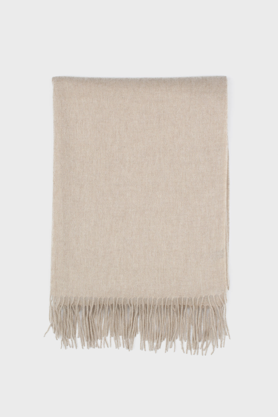 Heather beige pure wool scarf