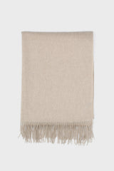 Heather beige pure wool scarf
