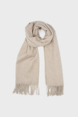 Heather beige pure wool scarf