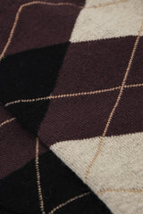 Brown argyle knee high socks