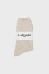 Oatmeal giant rib socks