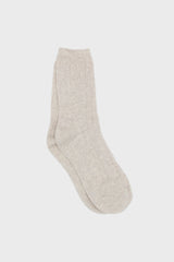 Oatmeal giant rib socks