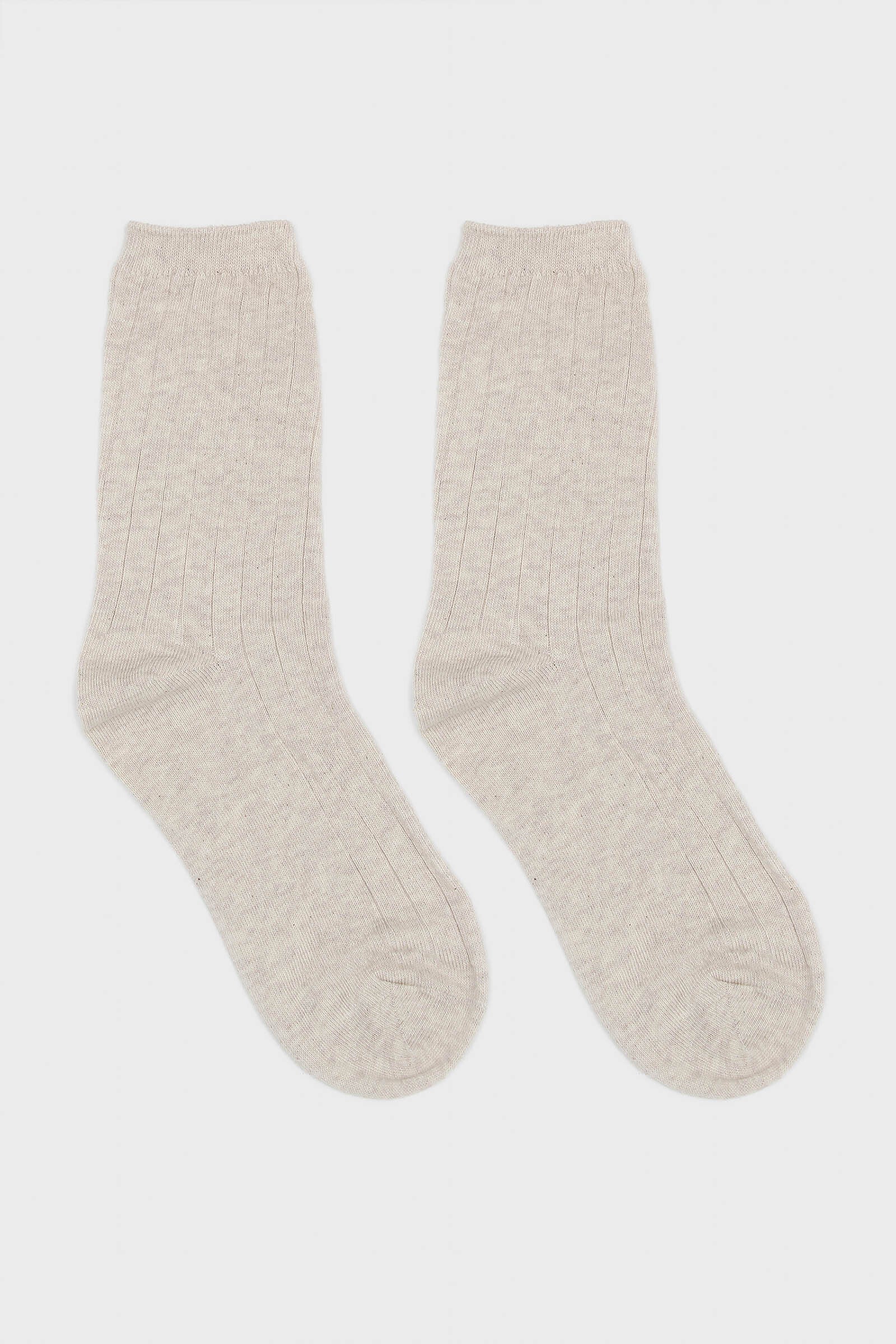 Oatmeal giant rib socks