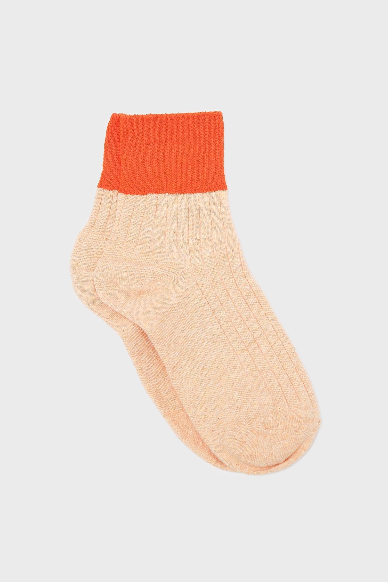 Peach and orange candy colourblock socks
