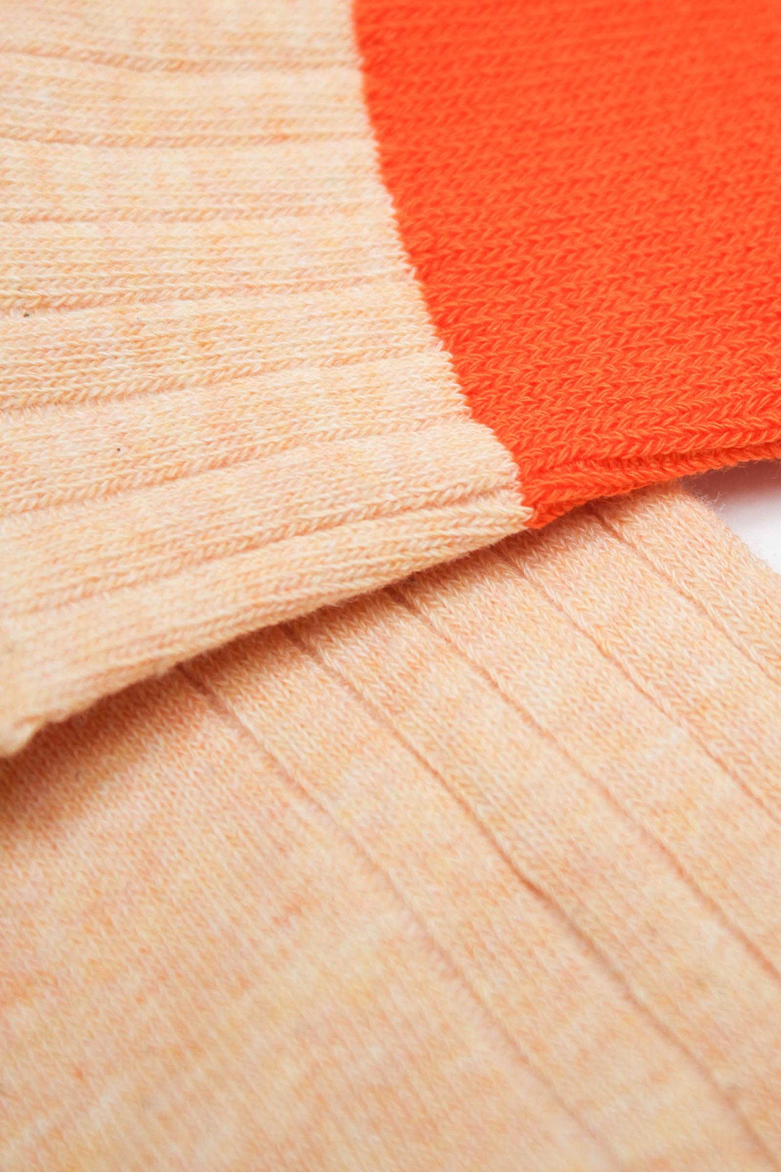 Peach and orange candy colourblock socks