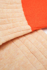 Peach and orange candy colourblock socks