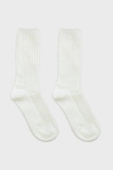 Ivory long ribbed socks