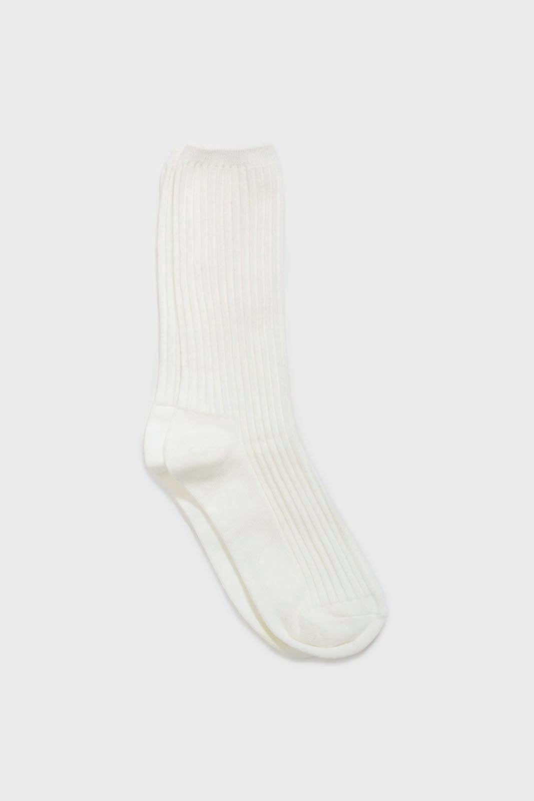 Ivory long ribbed socks