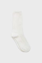 Ivory long ribbed socks