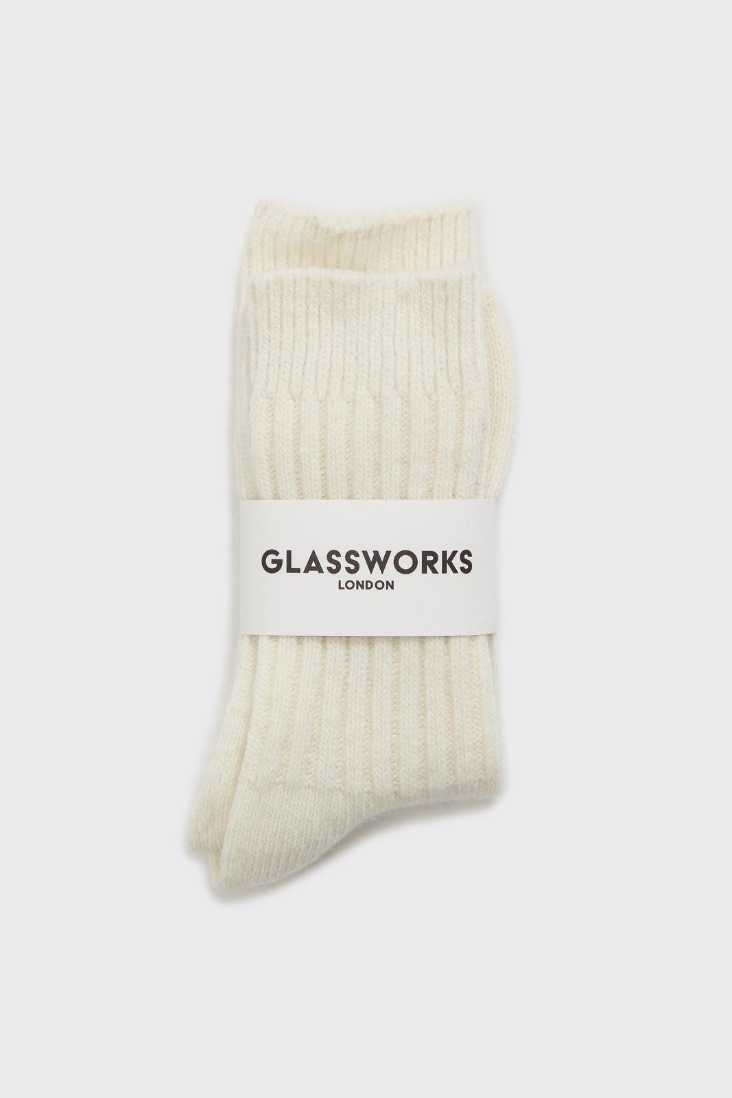Ivory cashmere wool blend socks